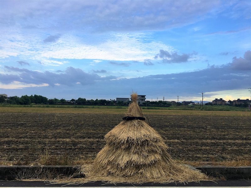收成後的稻草堆