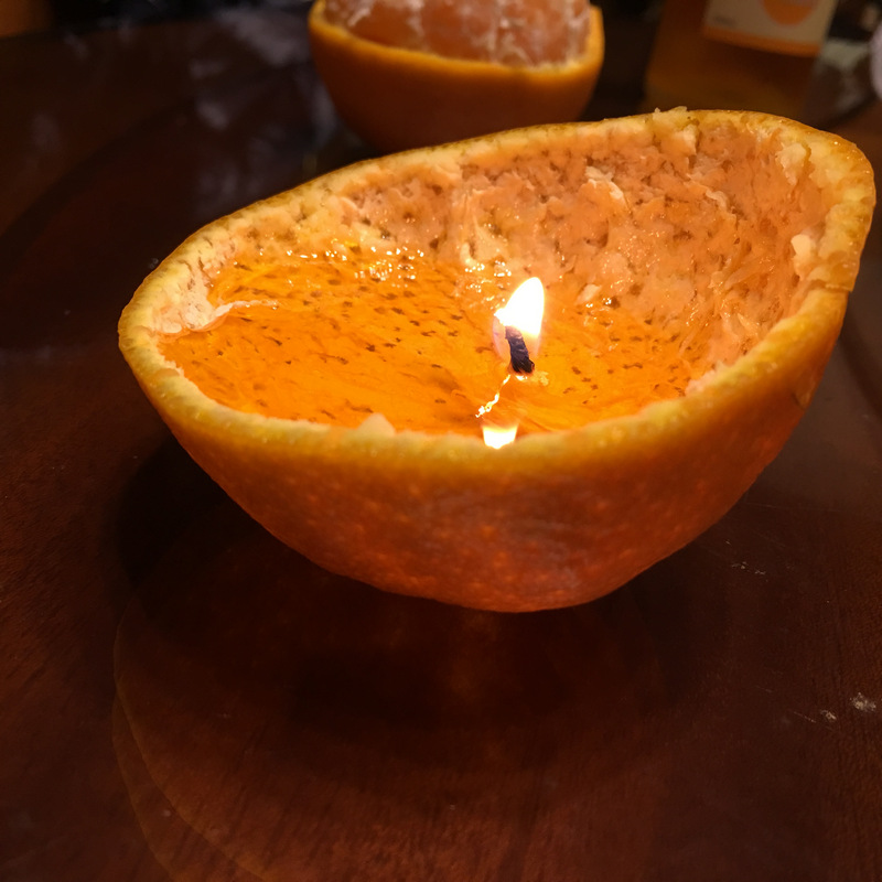 橘子植物蠟燭