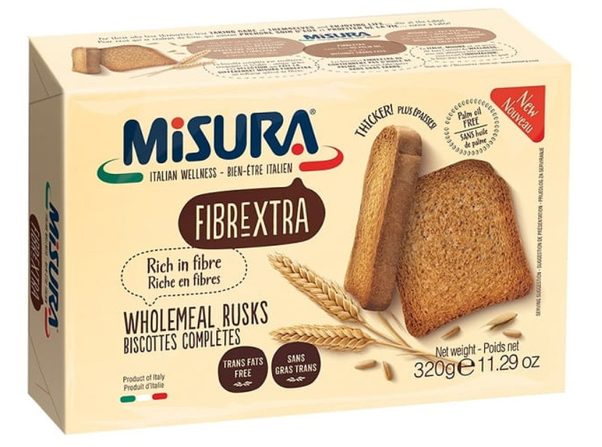 義大利MISURA純素vegan無棕櫚油_全麥香烤吐司片 義大利MISURA純素vegan無棕櫚油_全麥香烤吐司片