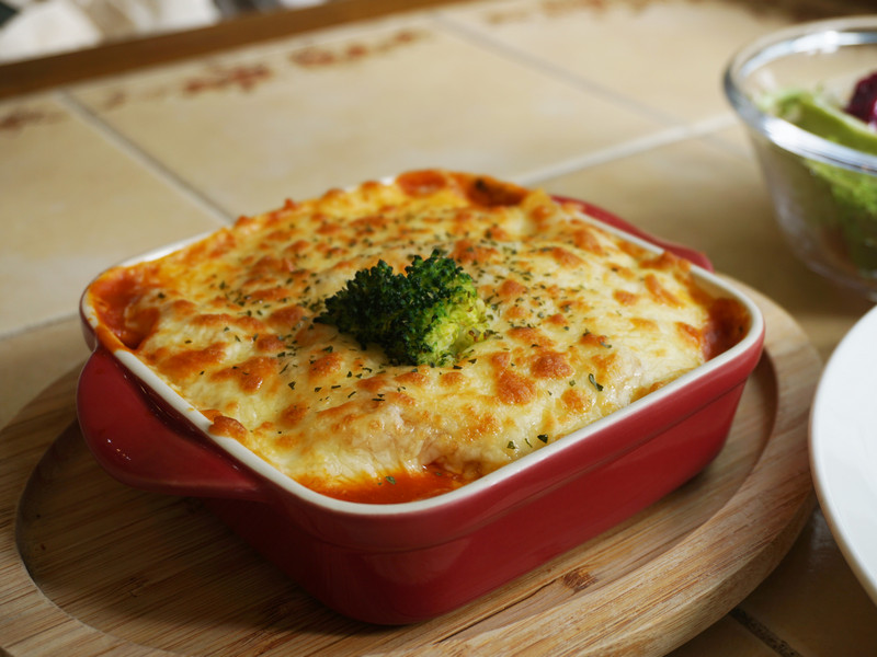 宜蘭羅東蔬食餐廳_淡淡的幸福_茄汁筆管焗烤麵