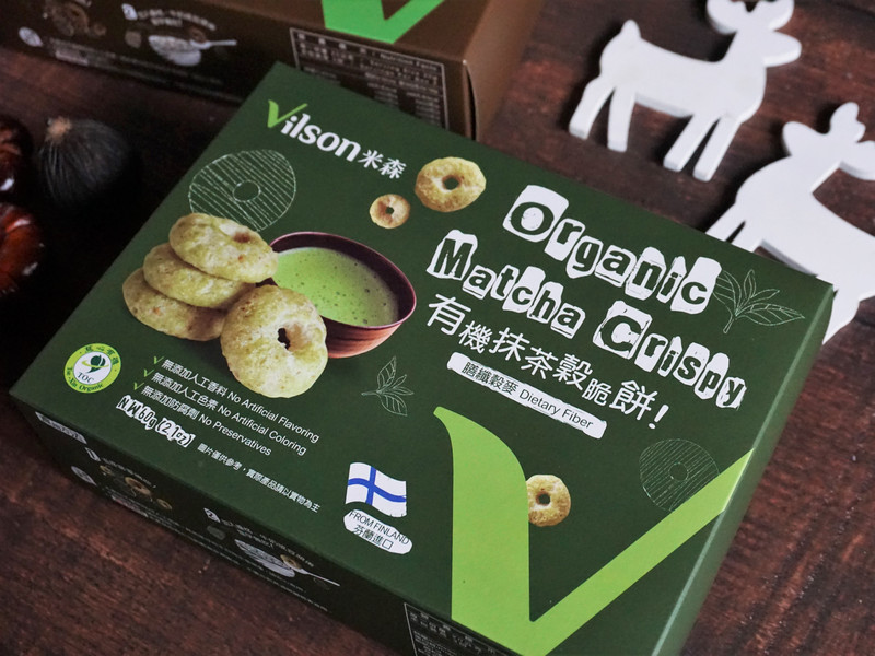 無棕櫚油vegan、純素餅乾_米森Vilson有機抹茶穀脆餅