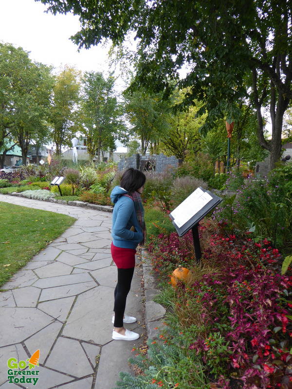 在加拿大魁北克隨意漫步到一個公園,園內有萬聖節布置和說明 在加拿大魁北克隨意漫步到一個公園,園內有萬聖節布置和說明