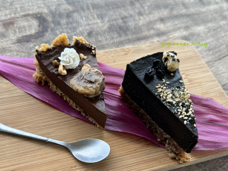 台東都蘭vegan/純素 無麩質甜點下午茶_Green Tara_香蕉巧克力花生旦糕 & 黑芝麻旦糕