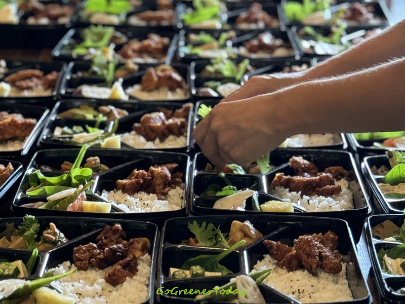 AVEDA企業ESG實踐_結合綠色餐飲_一簞食蔬食外燴便當_與Loopick循環餐具租借